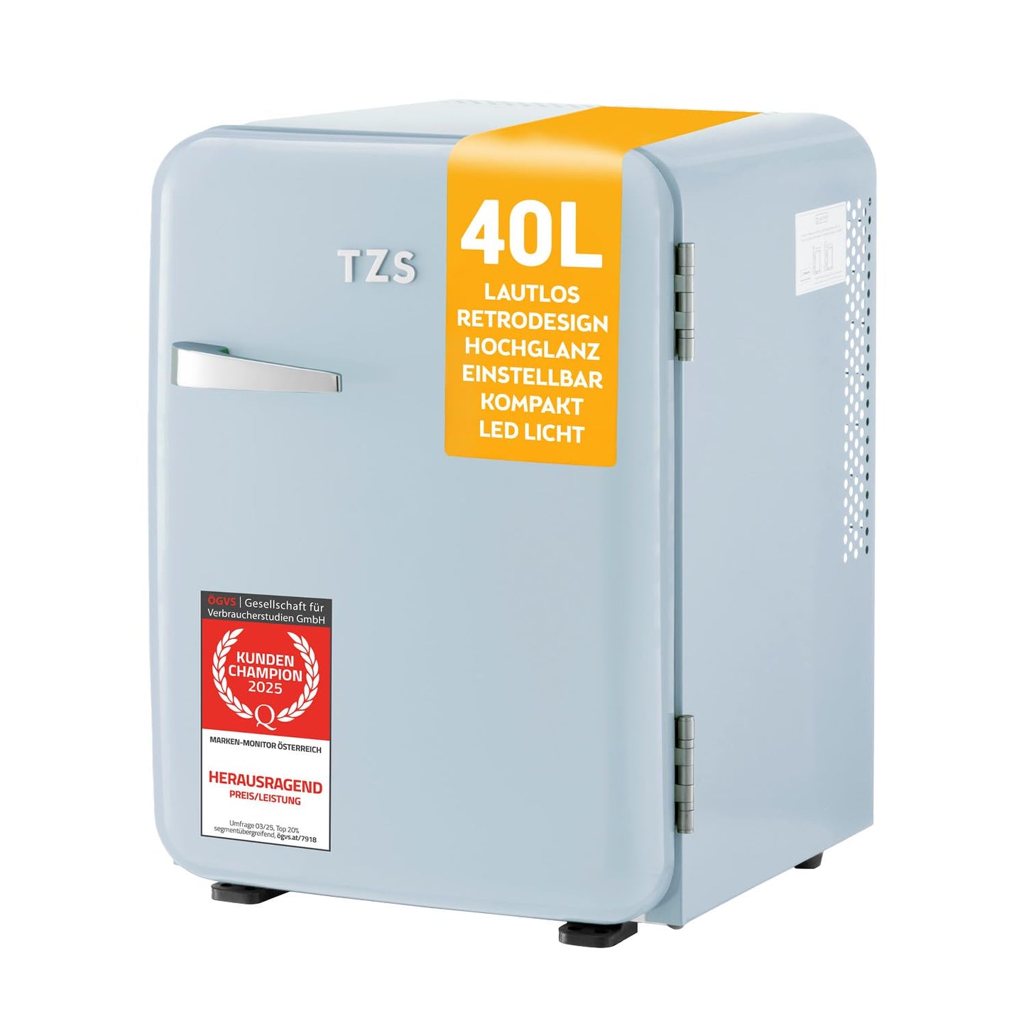 Retro Mini-Kühlschrank, 40 Liter Blau