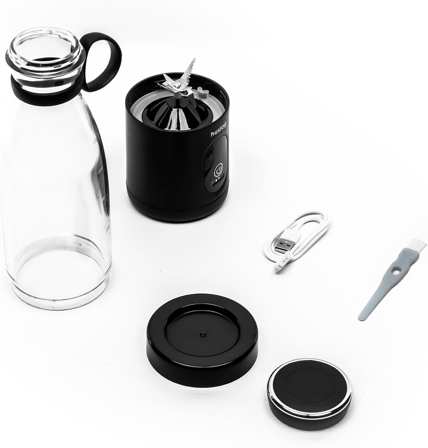 Portable Blender TO GO 315W HUS1026, Schwarz 8.2 cm x 8.2 cm x 30 cm