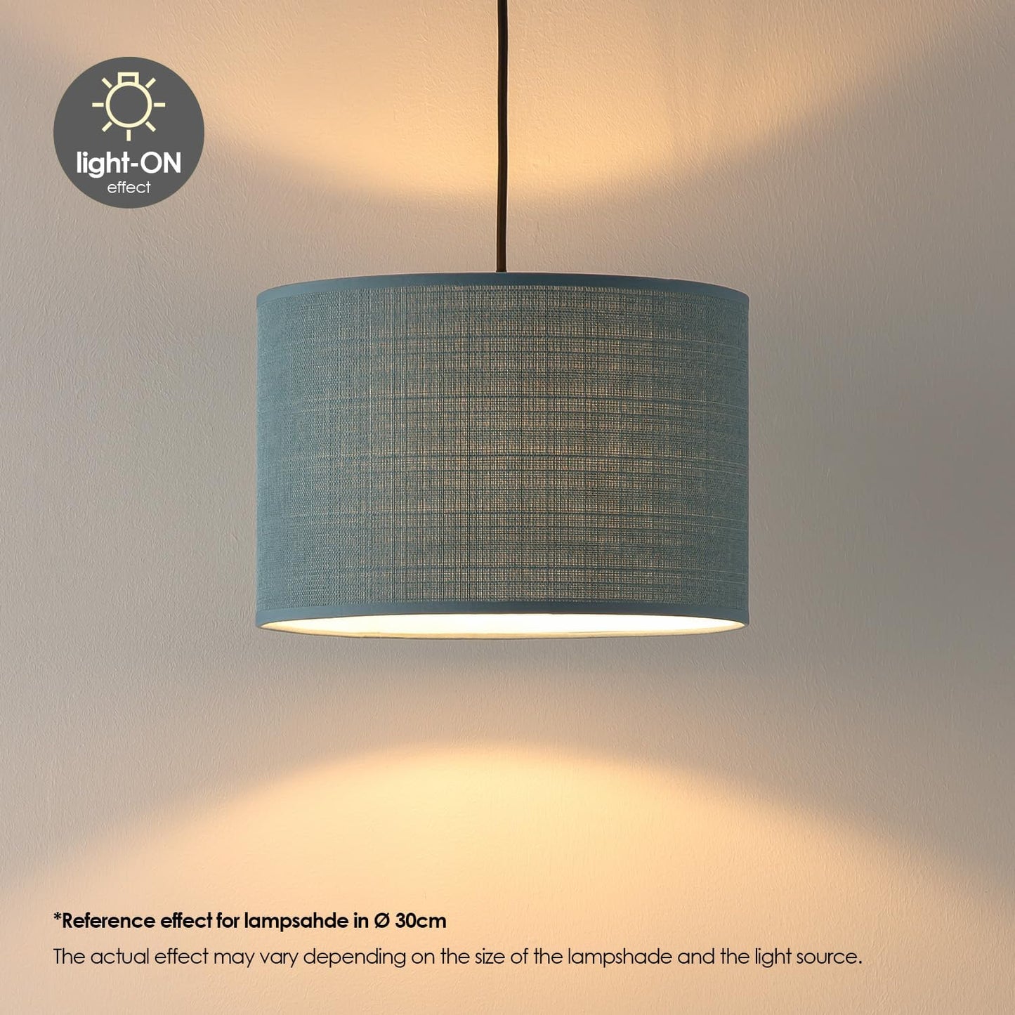 Moderner Zylinder-Lampenschirm für E27-Fassung, Blau 35cm durchmesser 21cm höhe