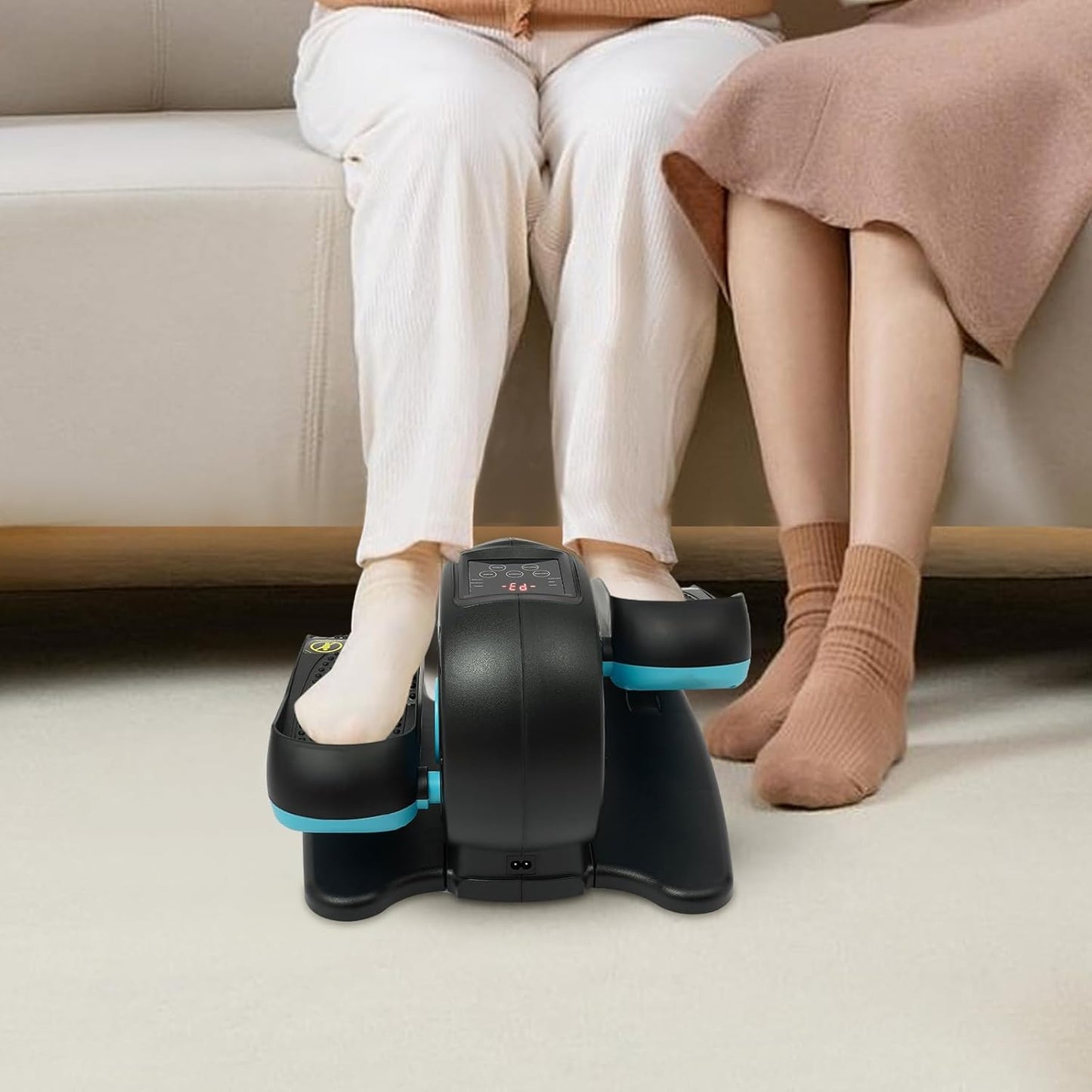 Elliptische Maschine unter dem Schreibtisch, Blau/Orange