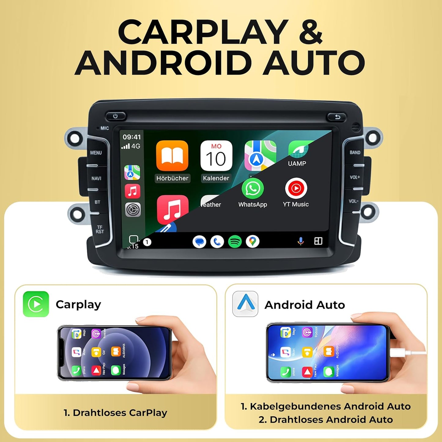 AR7-L2 Android 14 Autoradio mit Navigation für Dacia Duster/Logan/Sandero/Dokker/Lodgy, AR7-L2