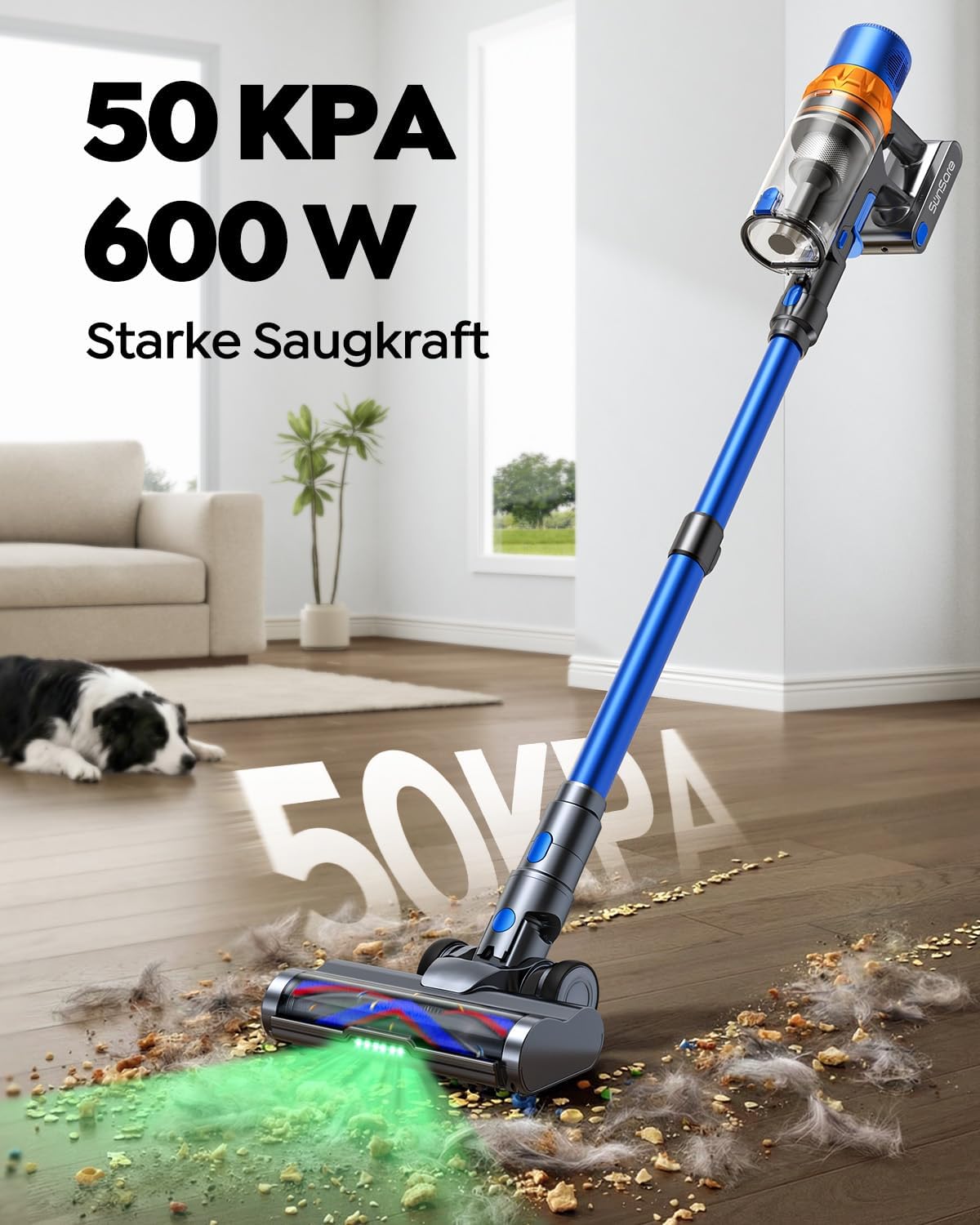 Kabelloser Akku-Staubsauger 600W/50kPa/65min