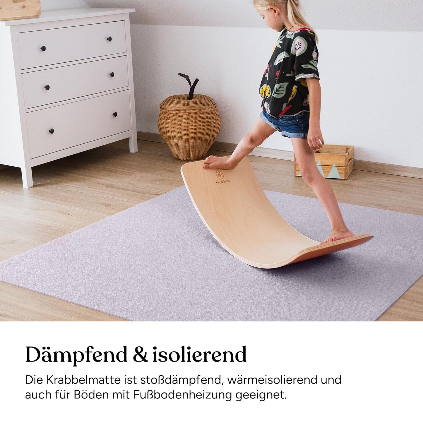 Anti-Rutsch Krabbelmatte, 120x120 cm (1er Pack) Olivgrün