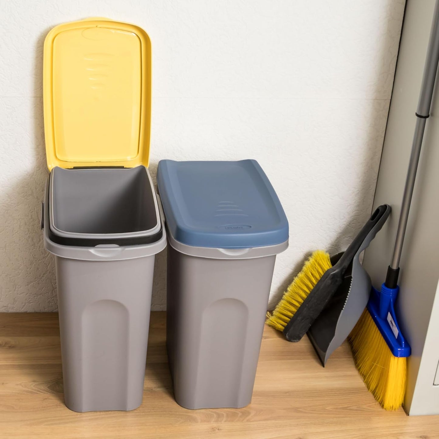 Mülltrennsystem mit 2 Fächern, Gelb-Blau 15 Liter