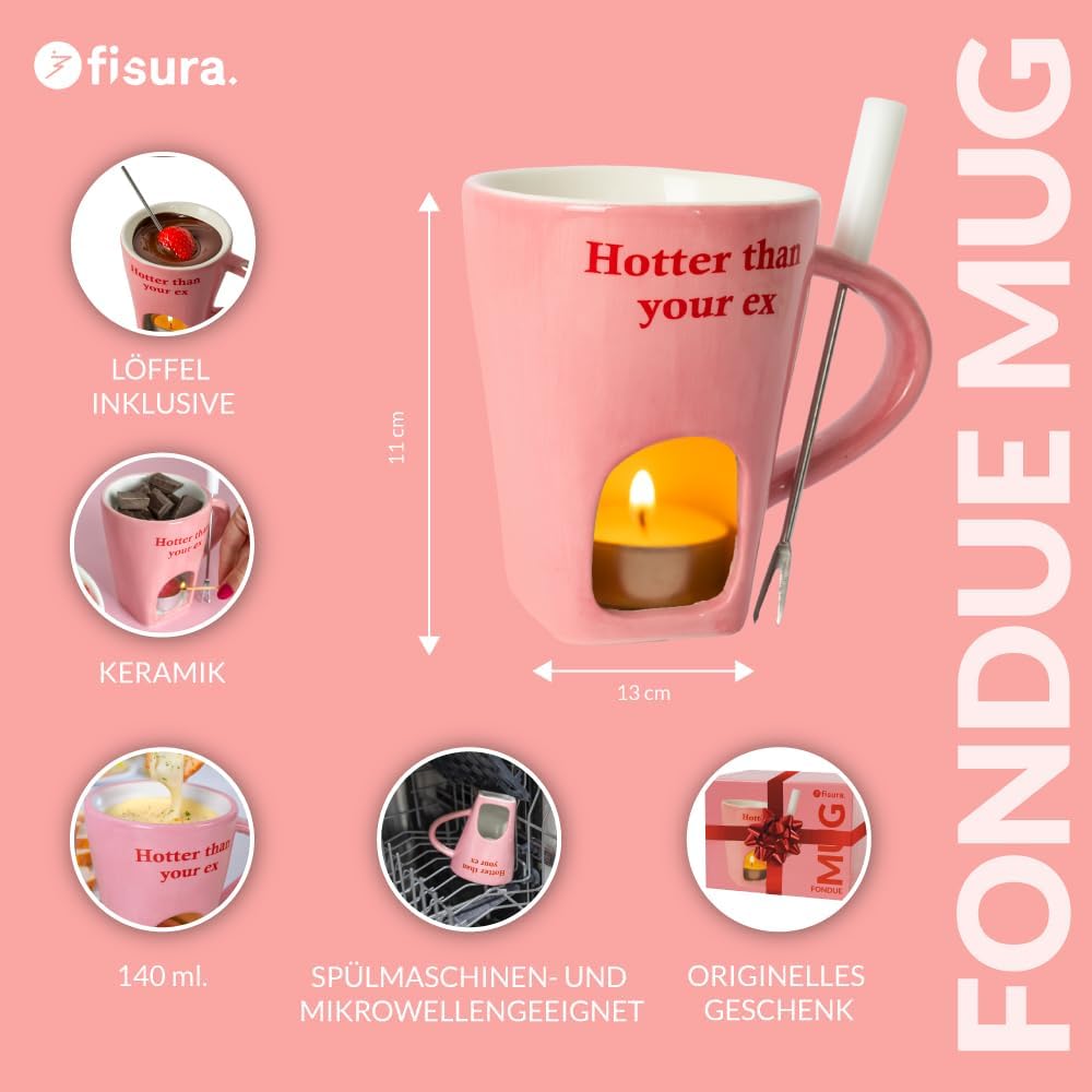 Fondue-Tasse für Schokolade und Käse, Hotter, Rosa