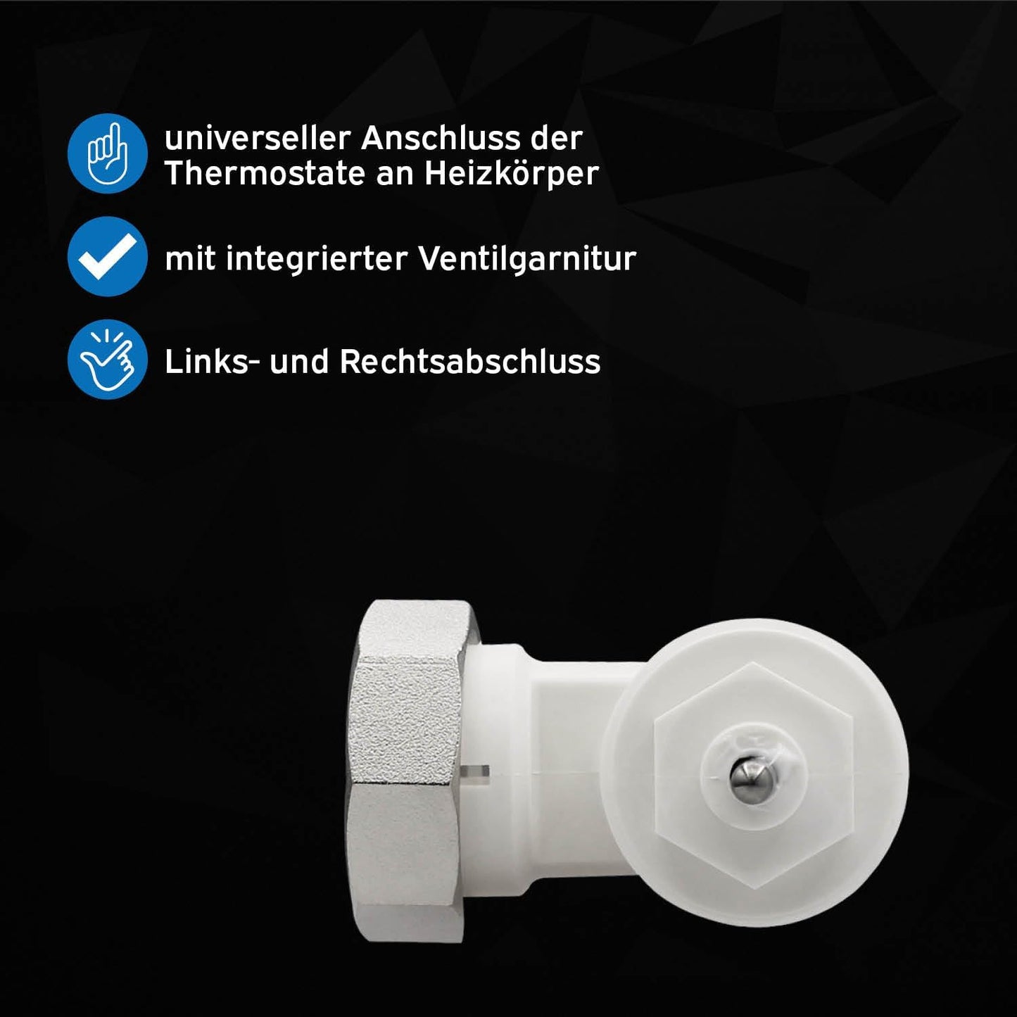 Winkeladapter M30 x 1,5 für Oventrop Heizkörper, Winkeladapter M30 x 1,5
