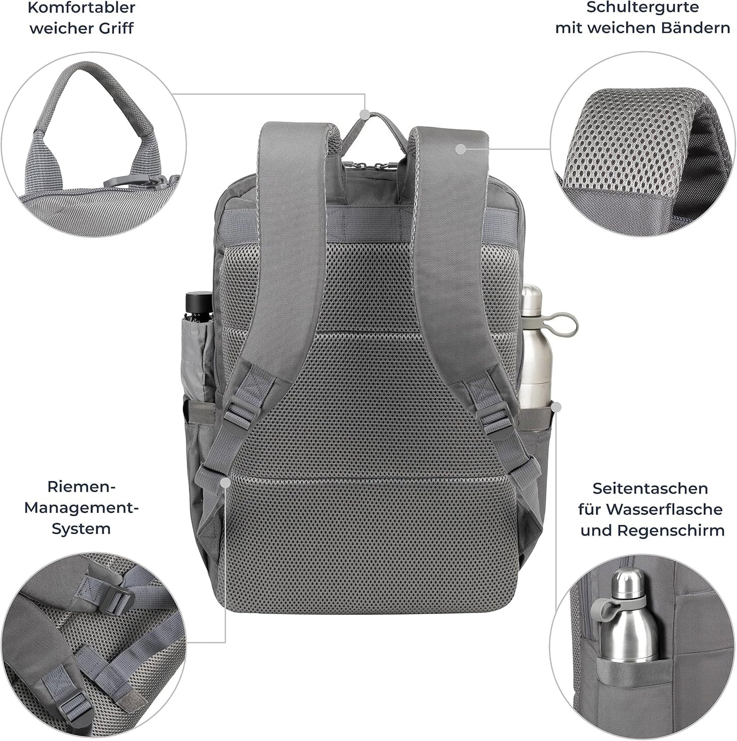 17,3' Laptop-Rucksack, Grau