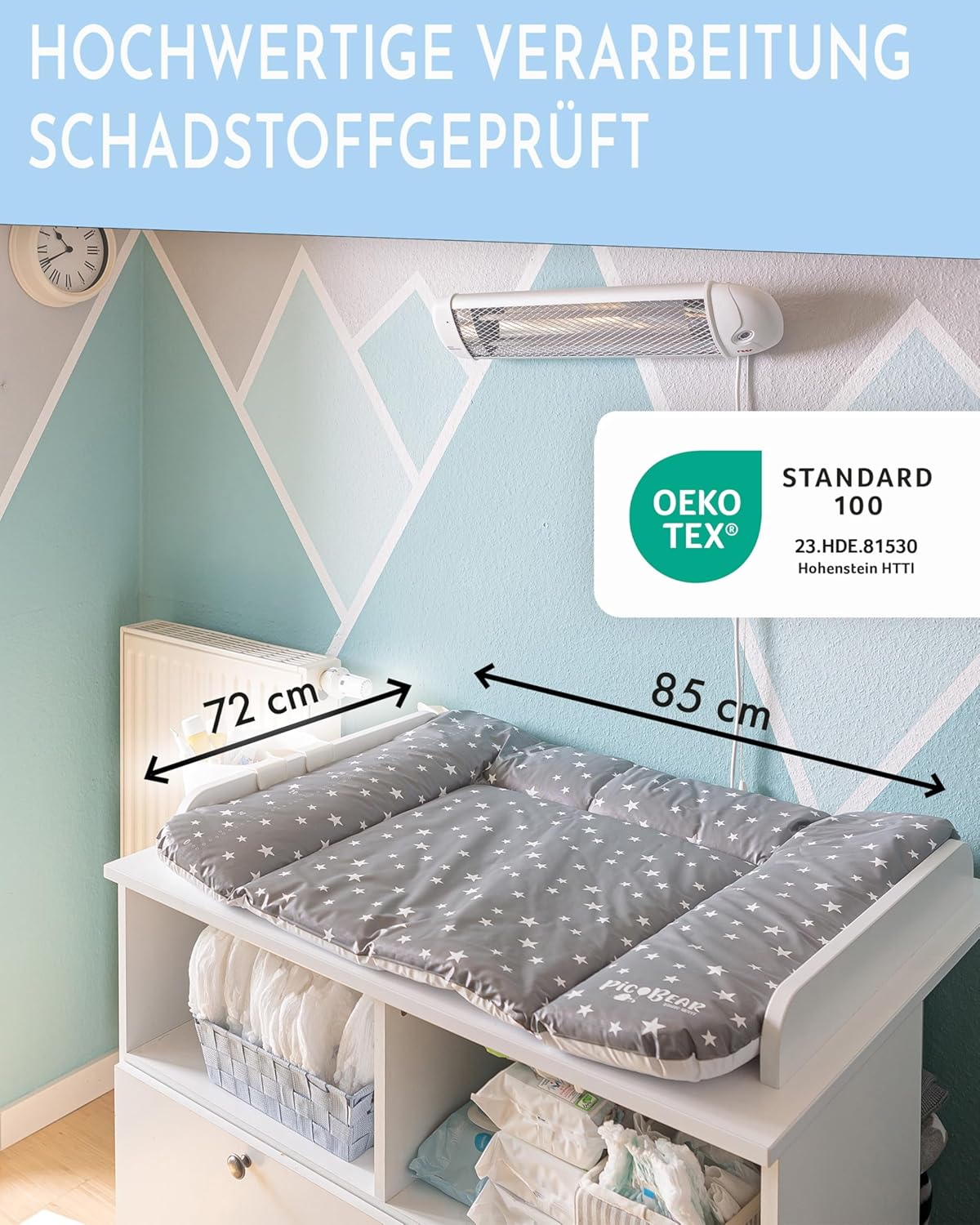 Wickelauflage Babyfant, 85x72 cm (1er Pack) Babyfant