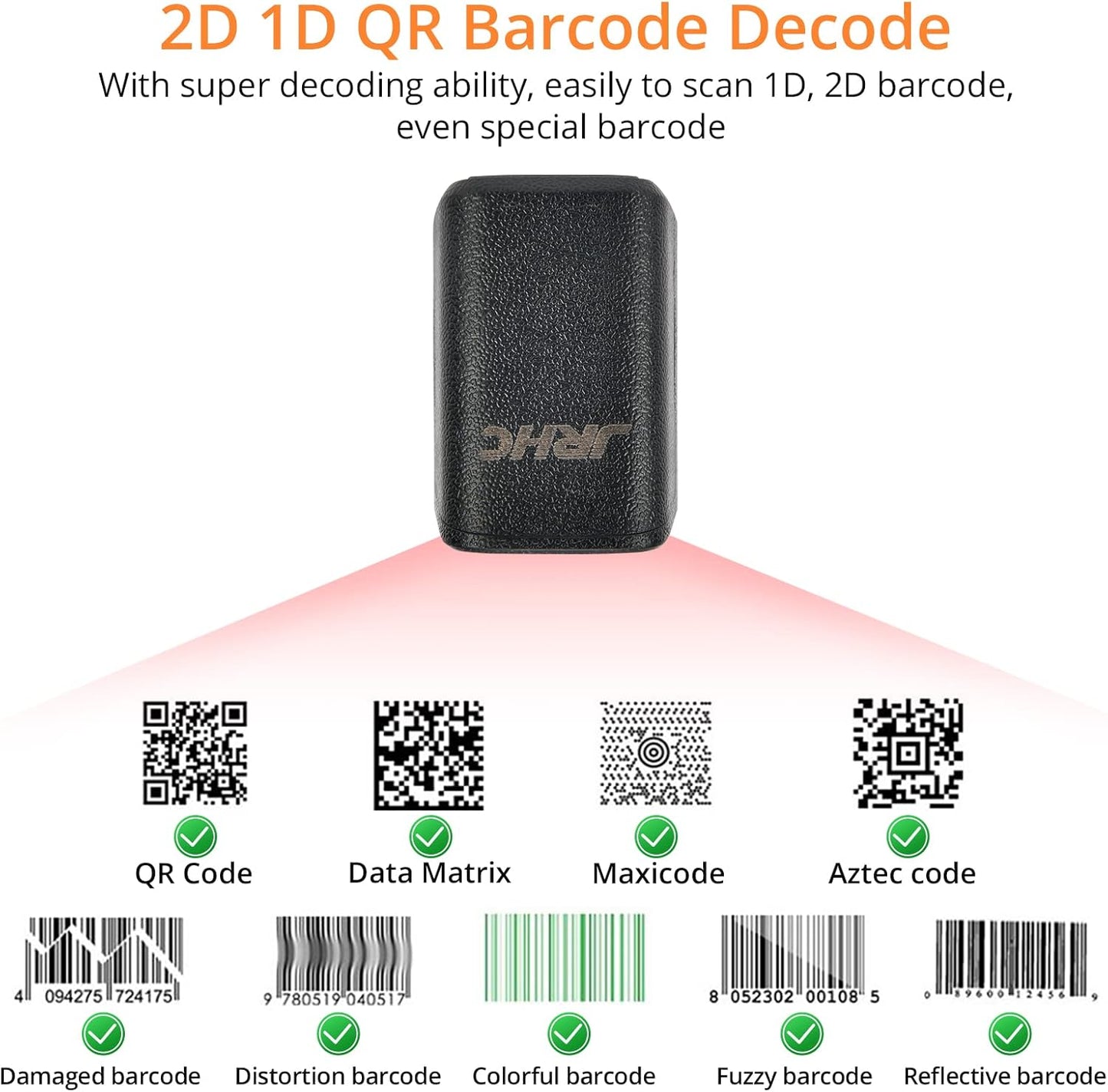 Bluetooth Fingerscanner HC-Z01T, 1D/2D (tragbar, kabellos)