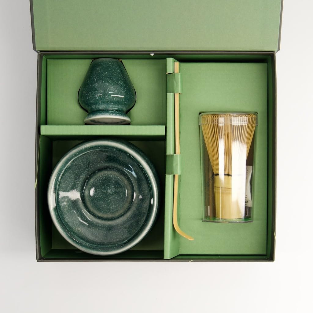 4-teiliges Matcha-Set für Teezeremonien, Türkisgrün
