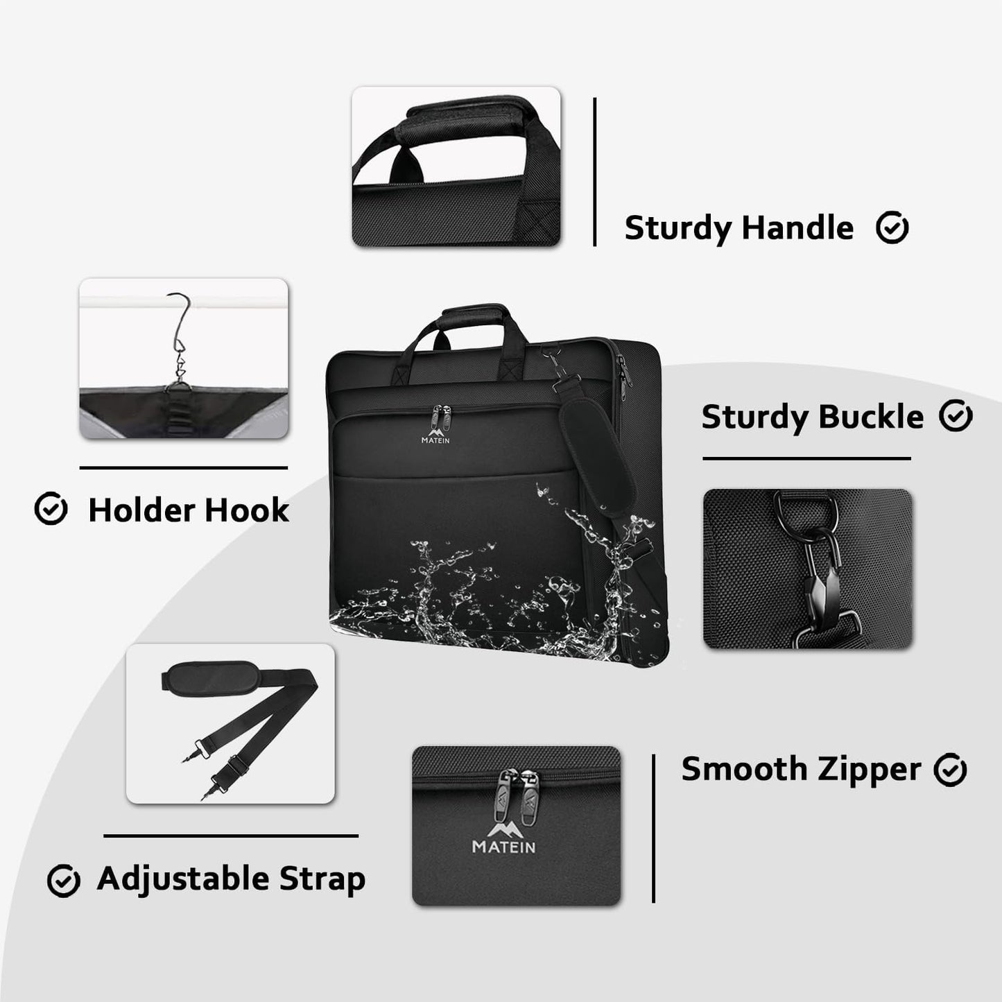 Anzugtasche für Reisen, Schwarz