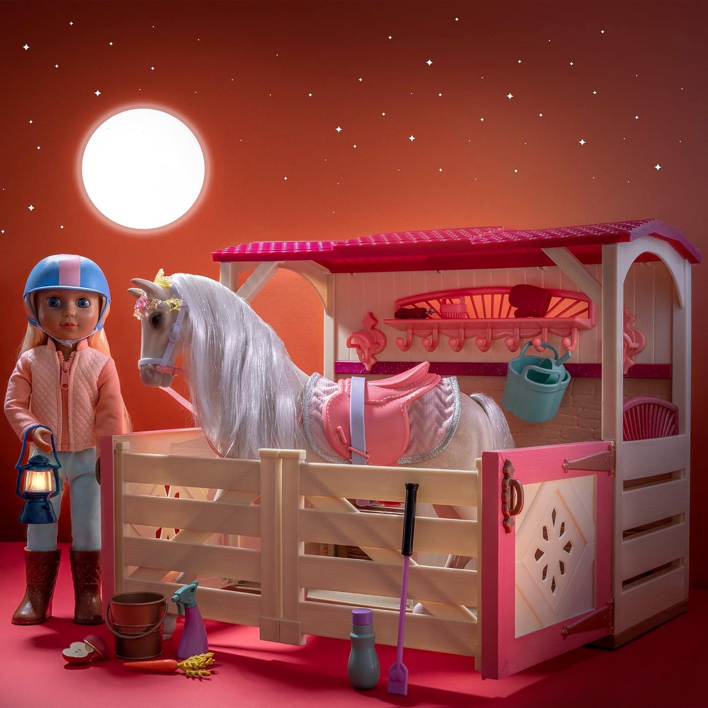 Sternenlicht Spielzeugpferd mit Tiara für Puppen, Starlight