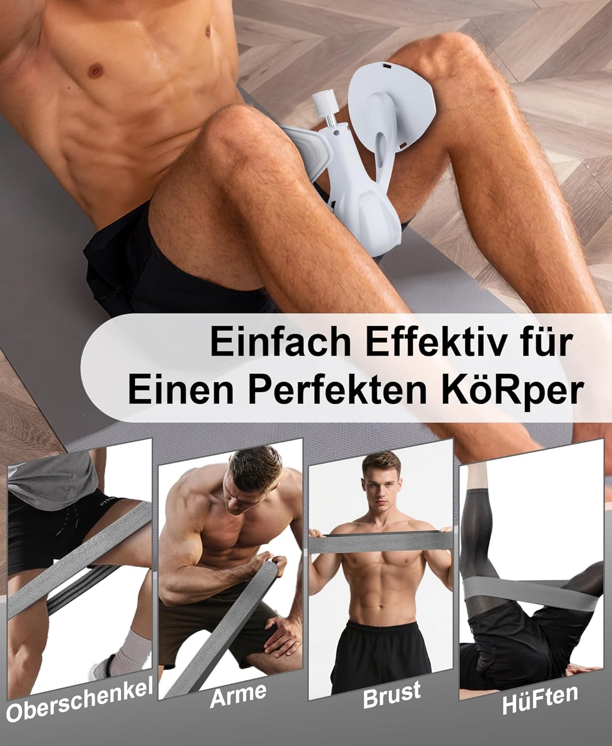 Oberschenkel- und Beckenbodentrainer, Grau