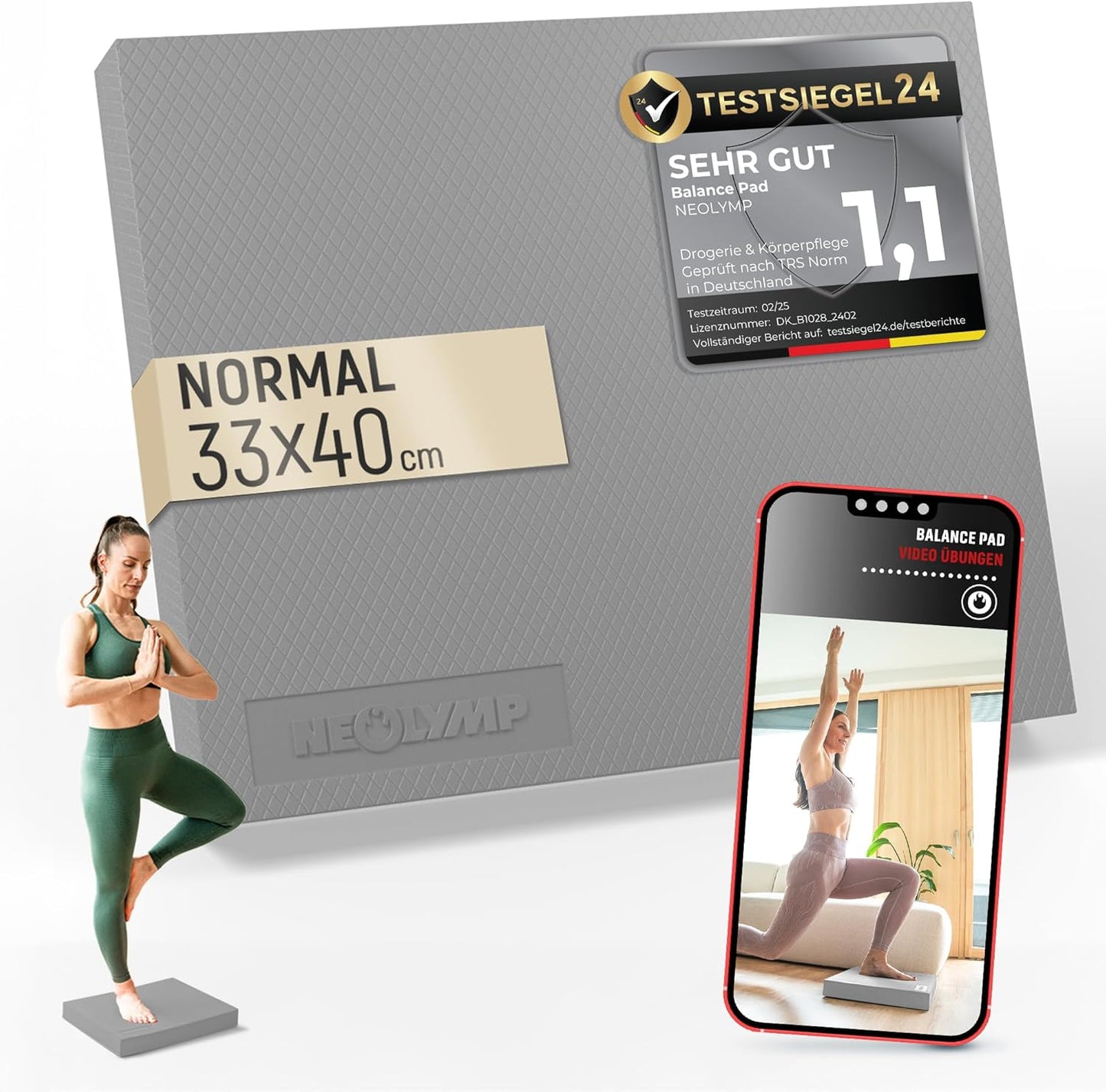 Balance Pad, Balance Pad grau 40 x 33 cm