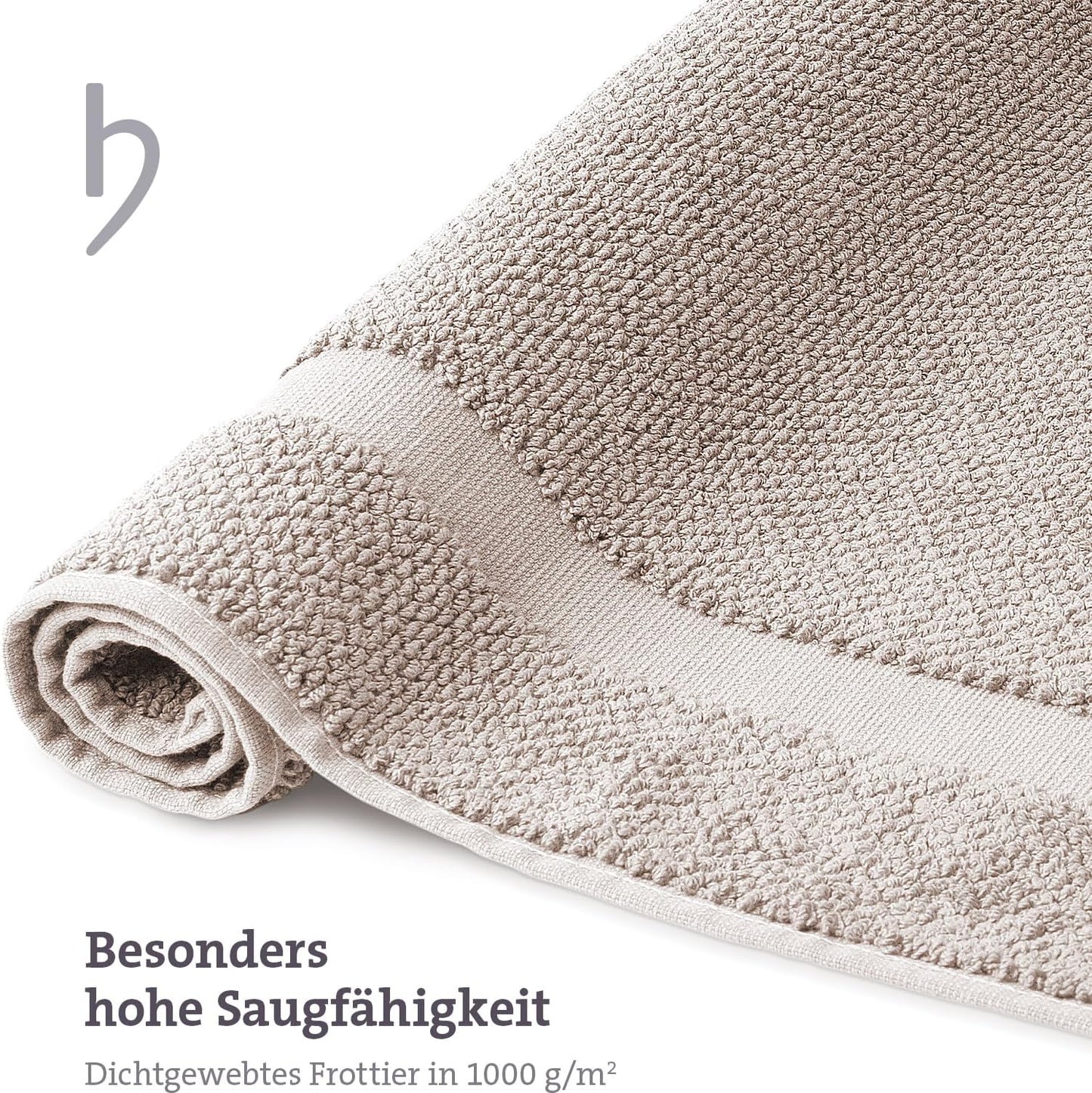 Badvorleger aus Baumwolle, 50 x 80 cm (Rechteckig) Sandgrau