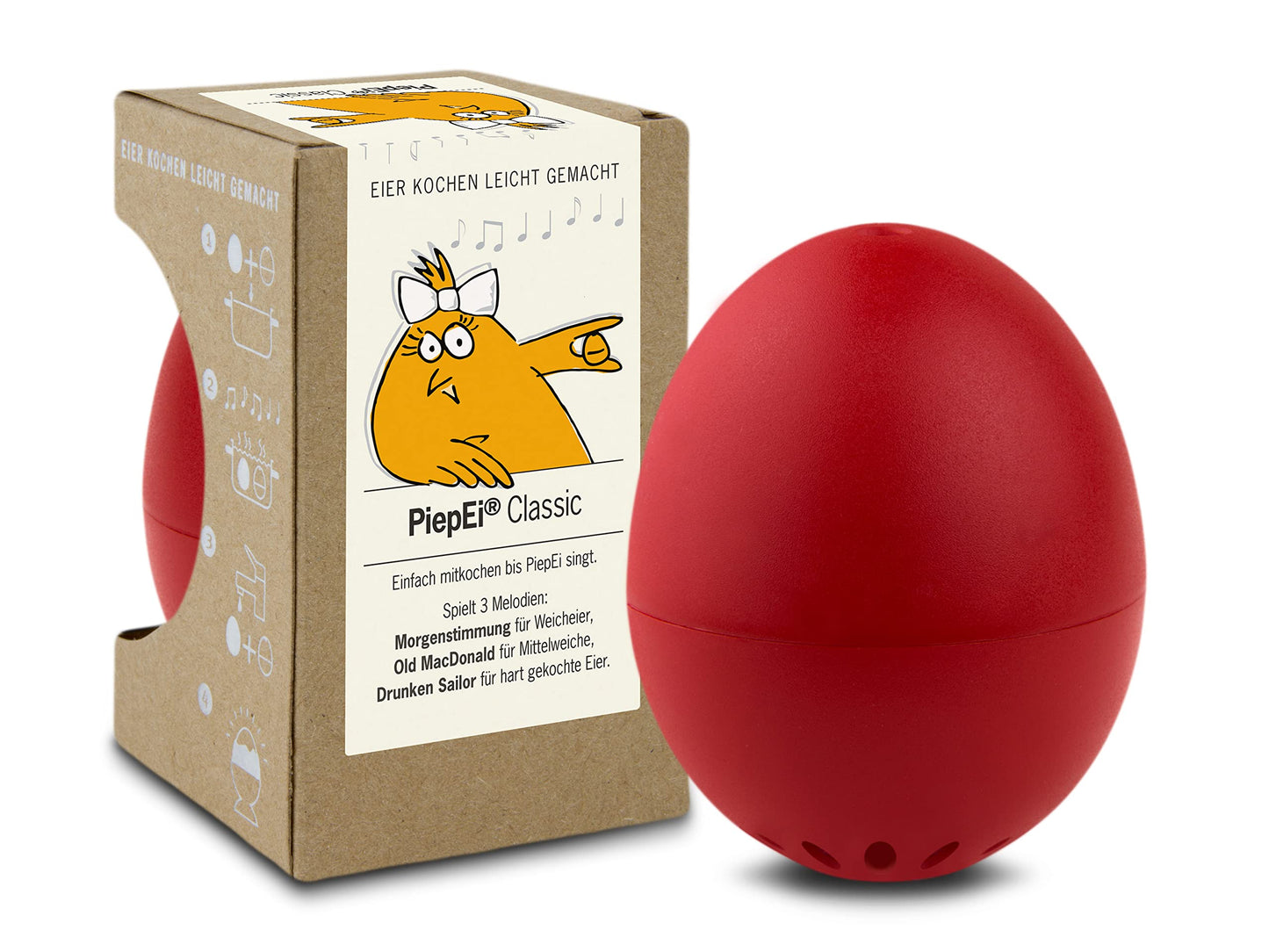 Singende Eieruhr Classic, 5,1 x 4,5 cm Rot