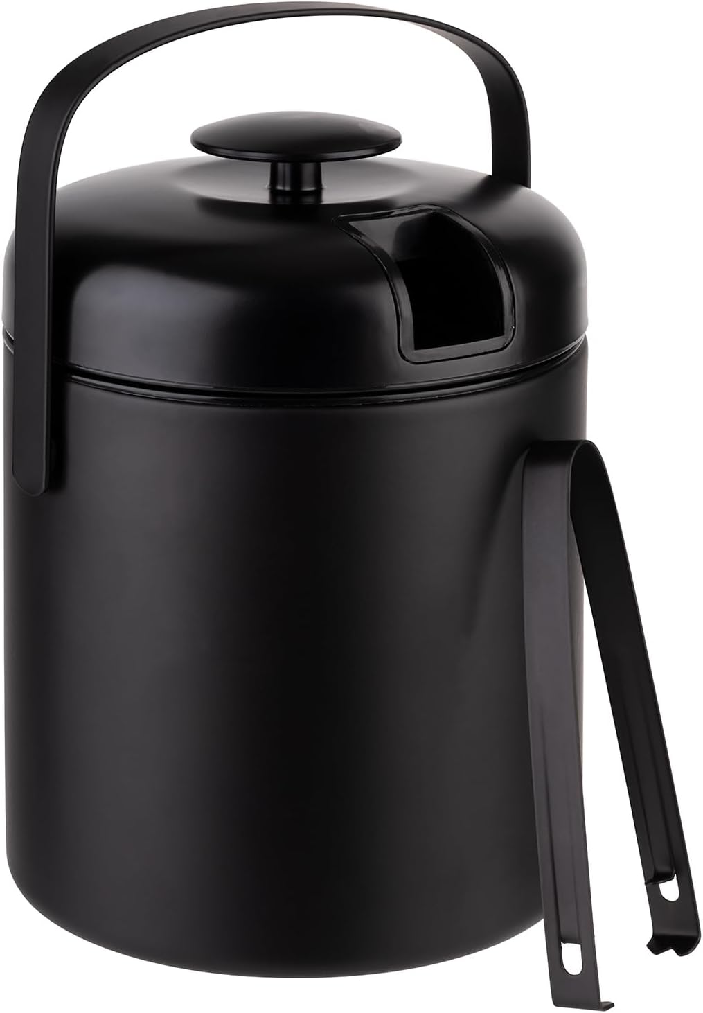 Eiseimer-Set Polar mit Deckel und Zange, Schwarz 1,3 Liter