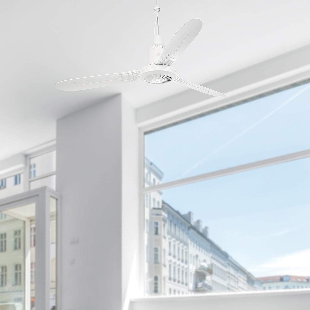 Mobiler Deckenventilator mit Timer, 3 Flügel