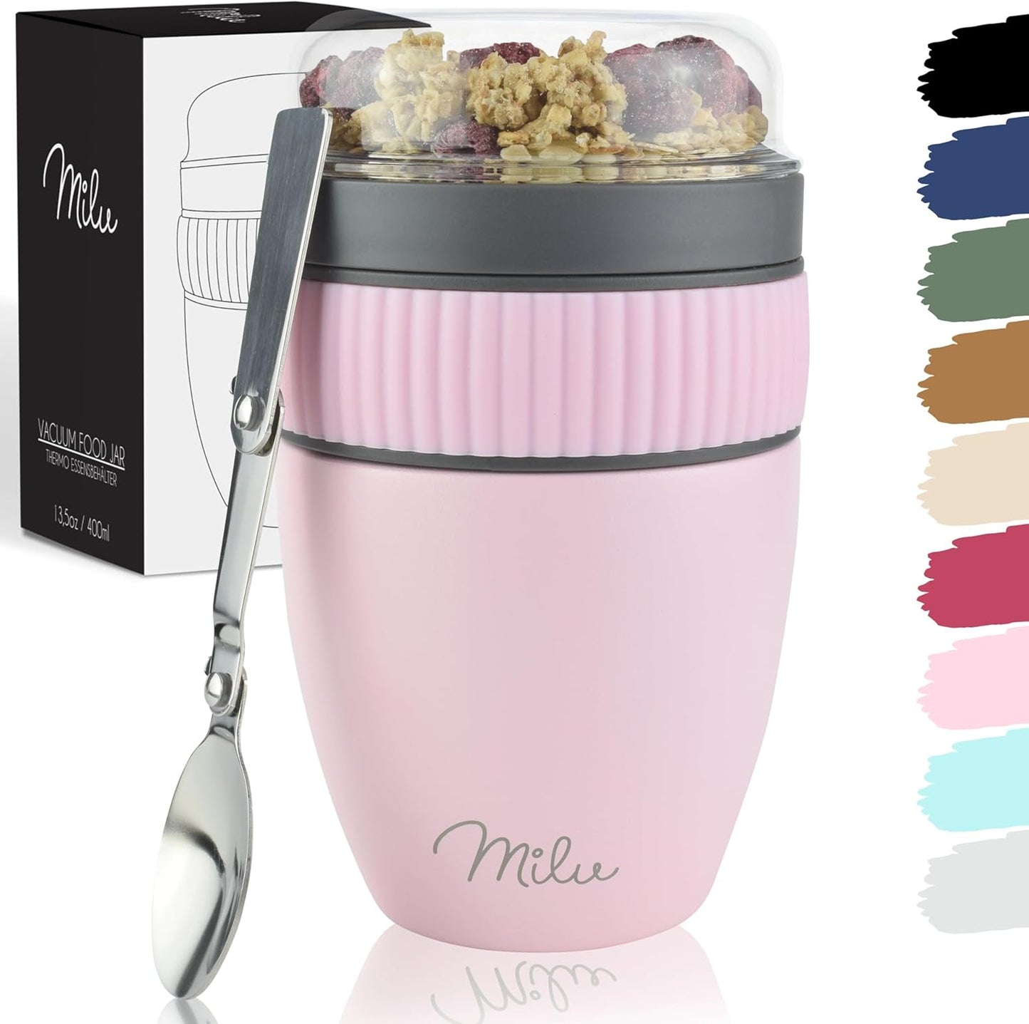 Müslibecher, Rosa|Edelstahl