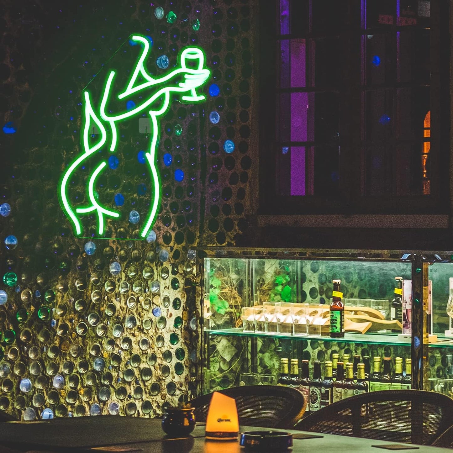 Neonschild Green Lady Back, green lady back