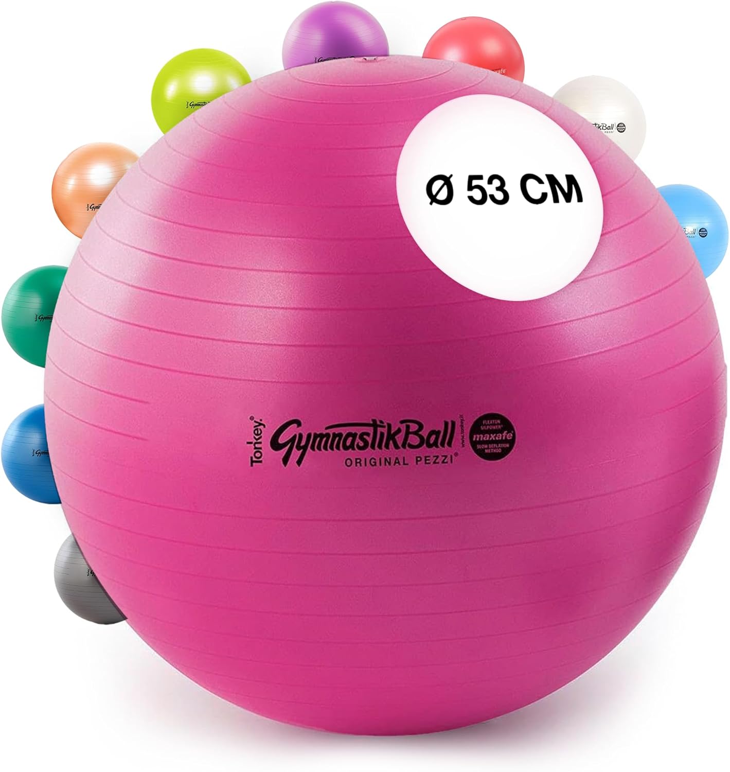 Gymnastikball Maxafe, 53cm Rubinrot