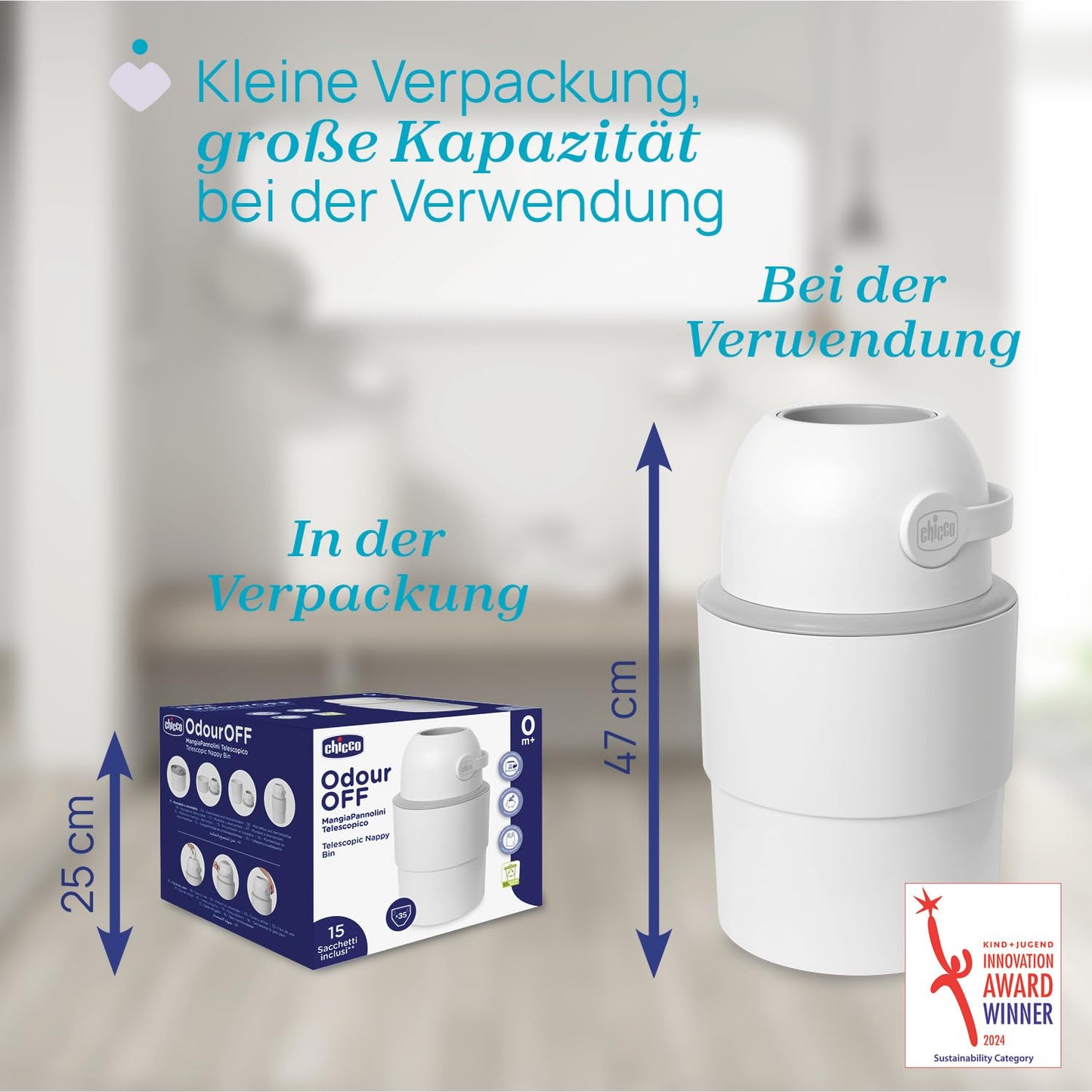 Odour Off, Weiß L - Bis zu 35 Windeln