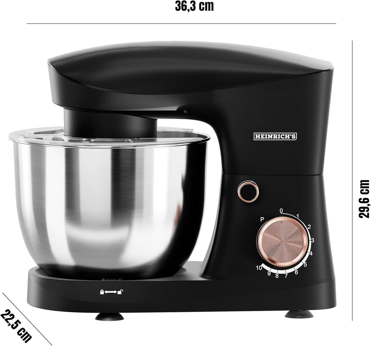 Küchenmaschine mit 10 Geschwindigkeiten, Schwarz