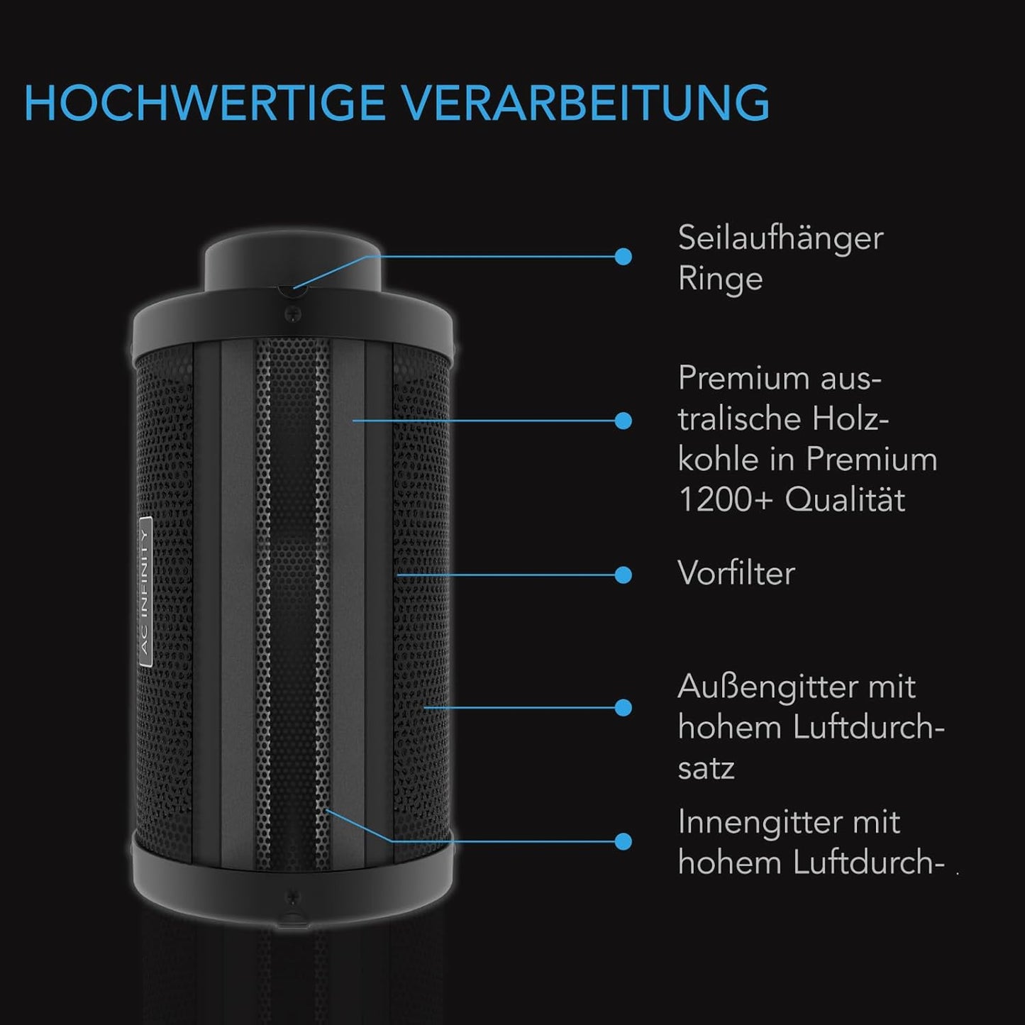 Luftkohlefilter, 6"