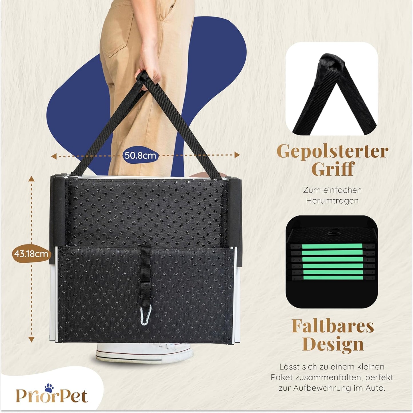 Klappbare Hundetreppe, 4 Wide
