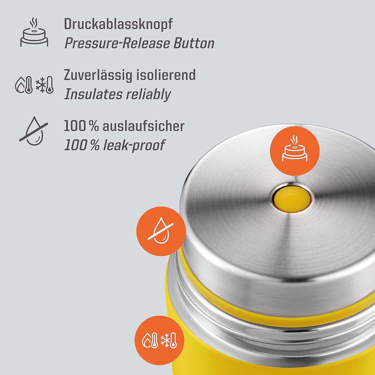 Thermobehälter Sculptor, Sunshine Yellow 1000 ml Ohne Manschette