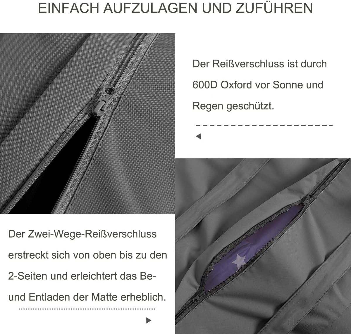 XXL Aufbewahrungstasche für Gartenauflagen, 175x80x60cm