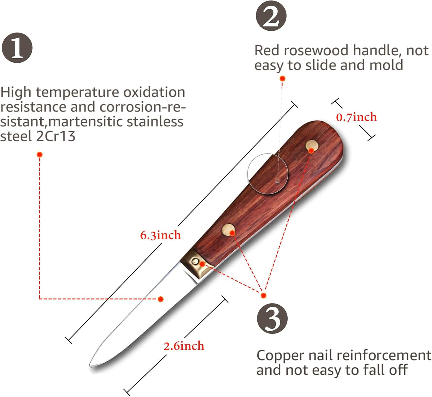 Austernmesser mit Schutzhandschuhe, 2 Knife+L glove