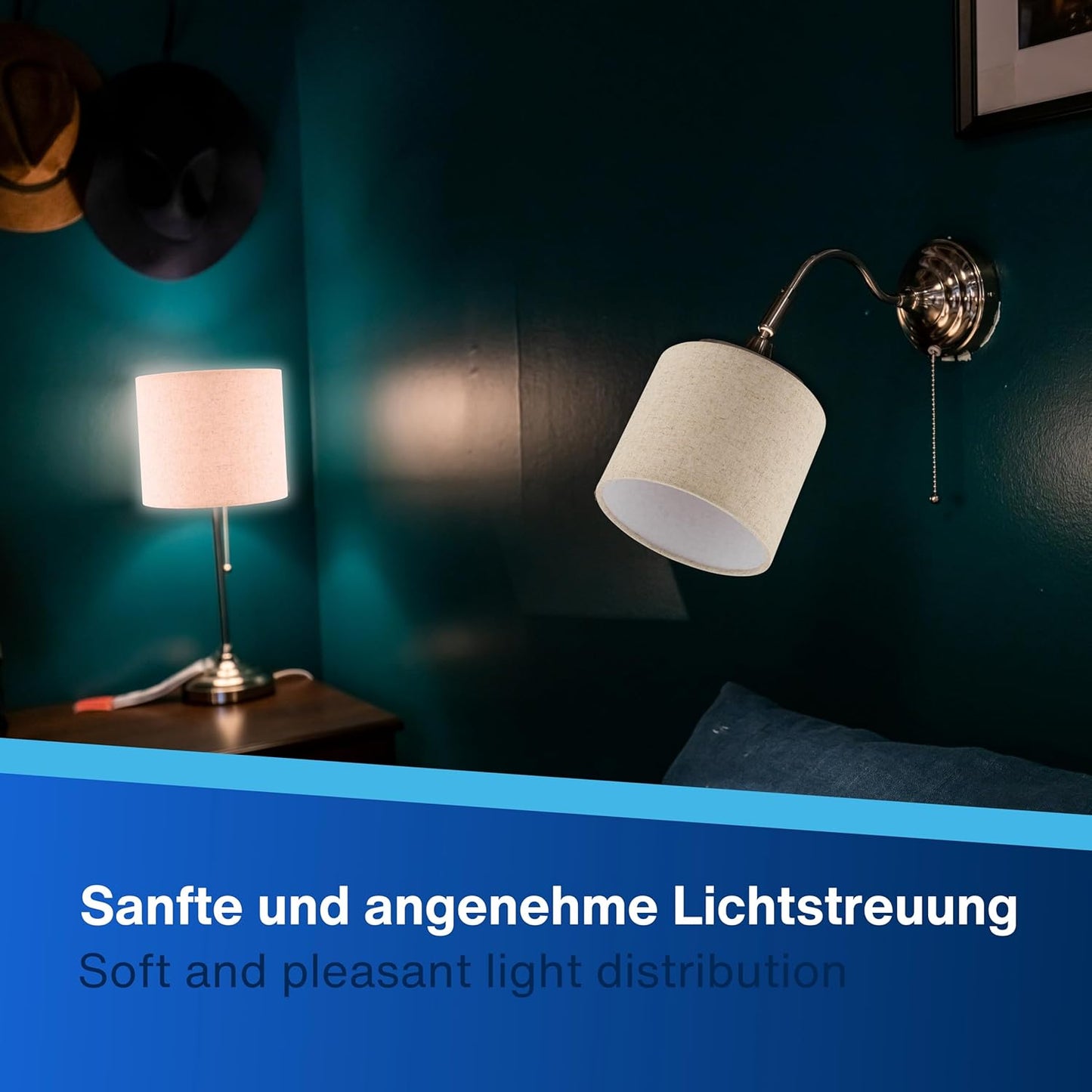Lampenschirm aus Leinen für E27 Fassung, Ø 20cm Taupe-1