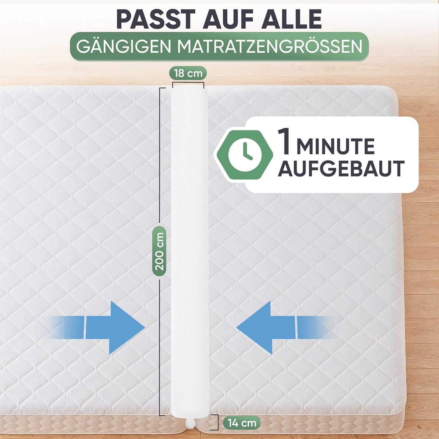 Matratzenkeil, 200 cm, T-Stück