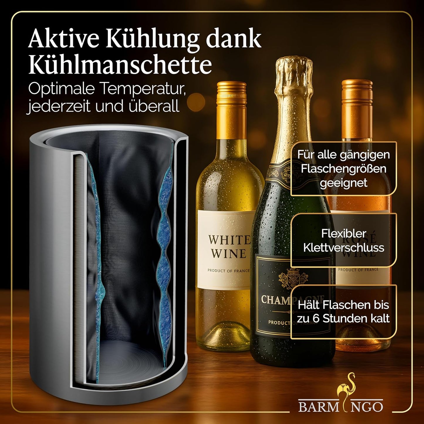 Weinkühler-Set, Silber