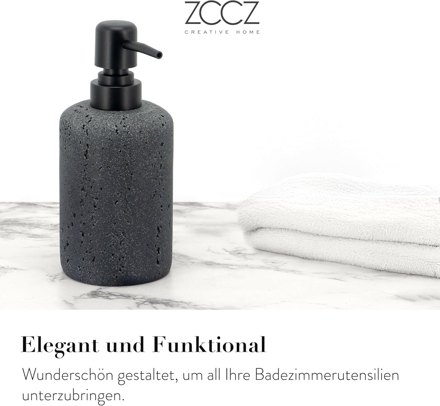 Badezimmer-Zubehör-Set (4-teilig) mit Seifenspender, Schwarz 4pcs