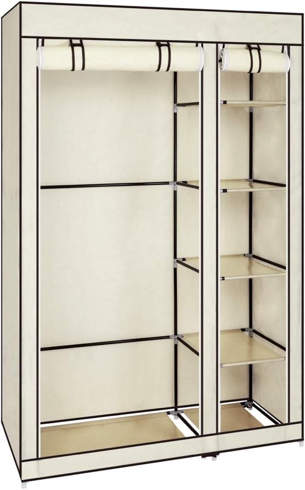 Faltbarer Stoffschrank, 110 x 45 x 175 cm Beige