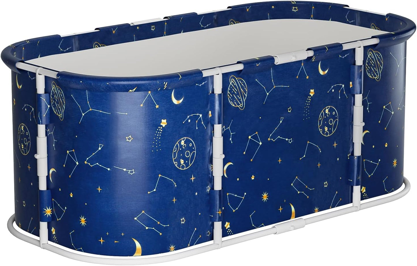 Faltbare Badewanne mit Abflussrohr, Indigoblau