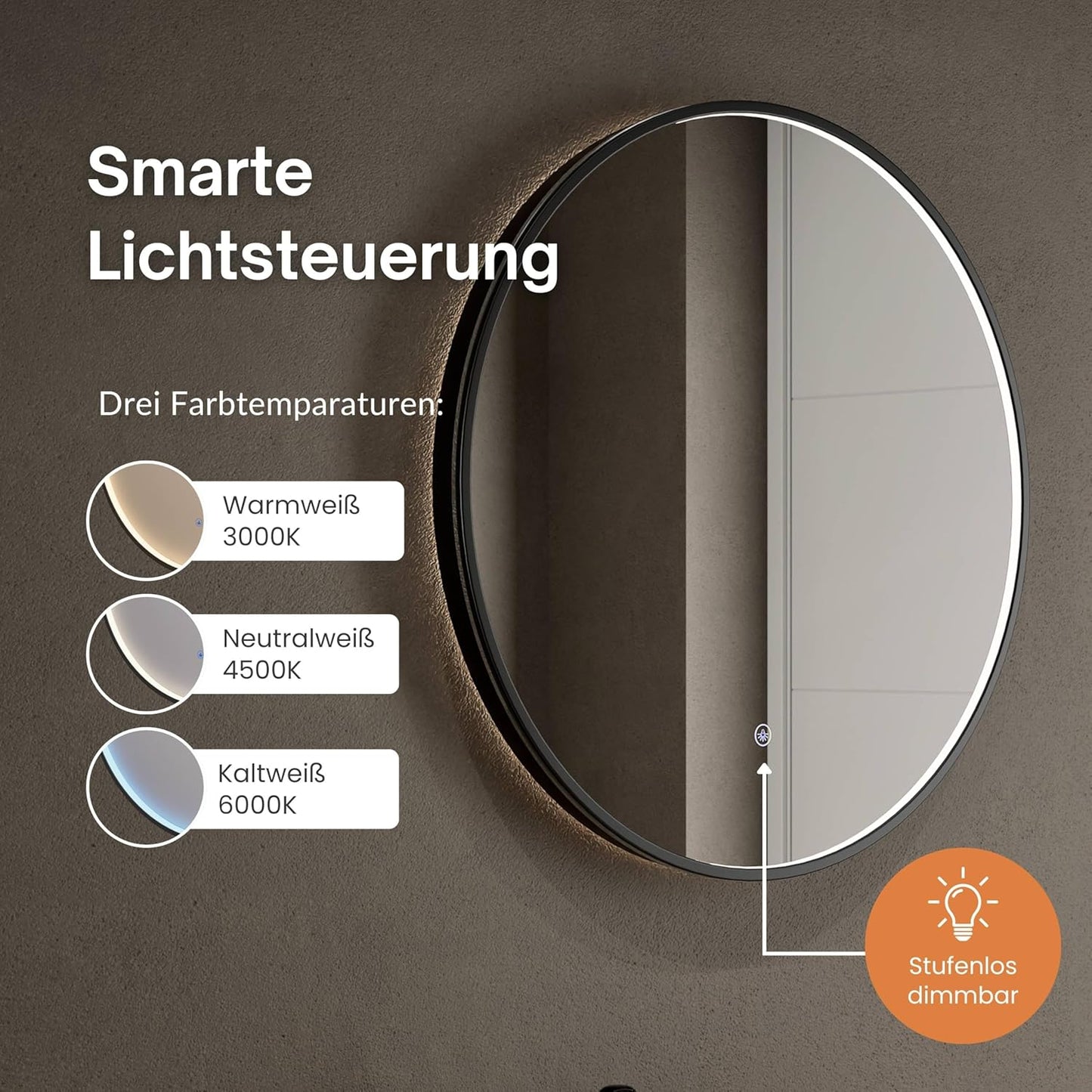 Schmaler Schuhschrank inkl. Spiegel, 1 Klappe + Spiegel rund (rahmen) Gold Eiche
