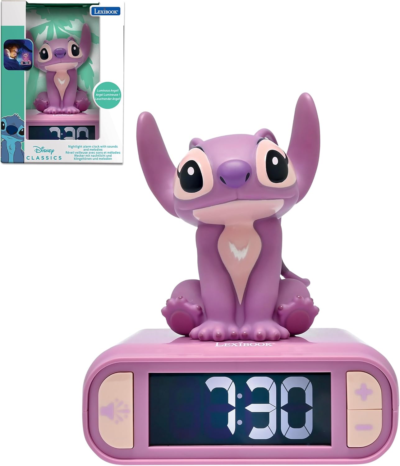 Disney Stitch Nachtlicht-Wecker mit Schlummerfunktion, Disney Stitch - Angel