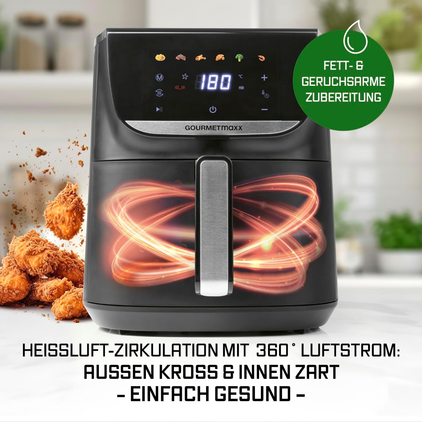 AirGenius M Heissluftfritteuse mit Touchscreen, 5,5 Liter