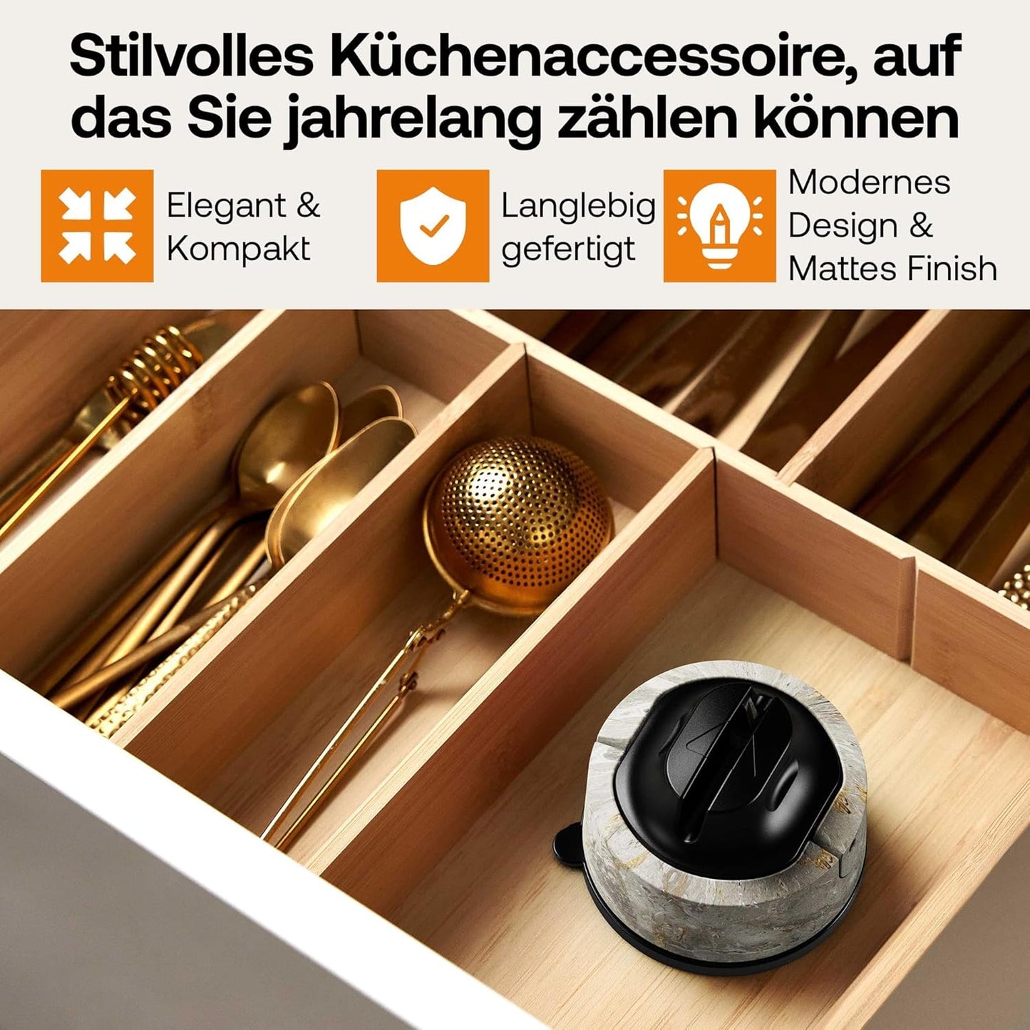Evo Messerschärfer mit PowerGrip Saugnapf, Evo Stein