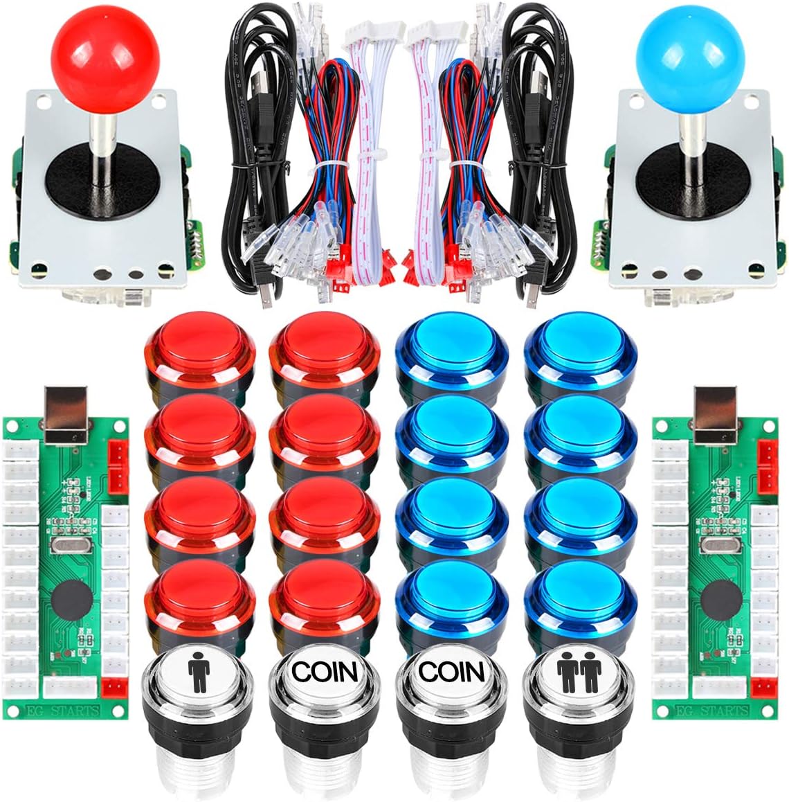 Arcade-Schrank Kit, Rot und Blau
