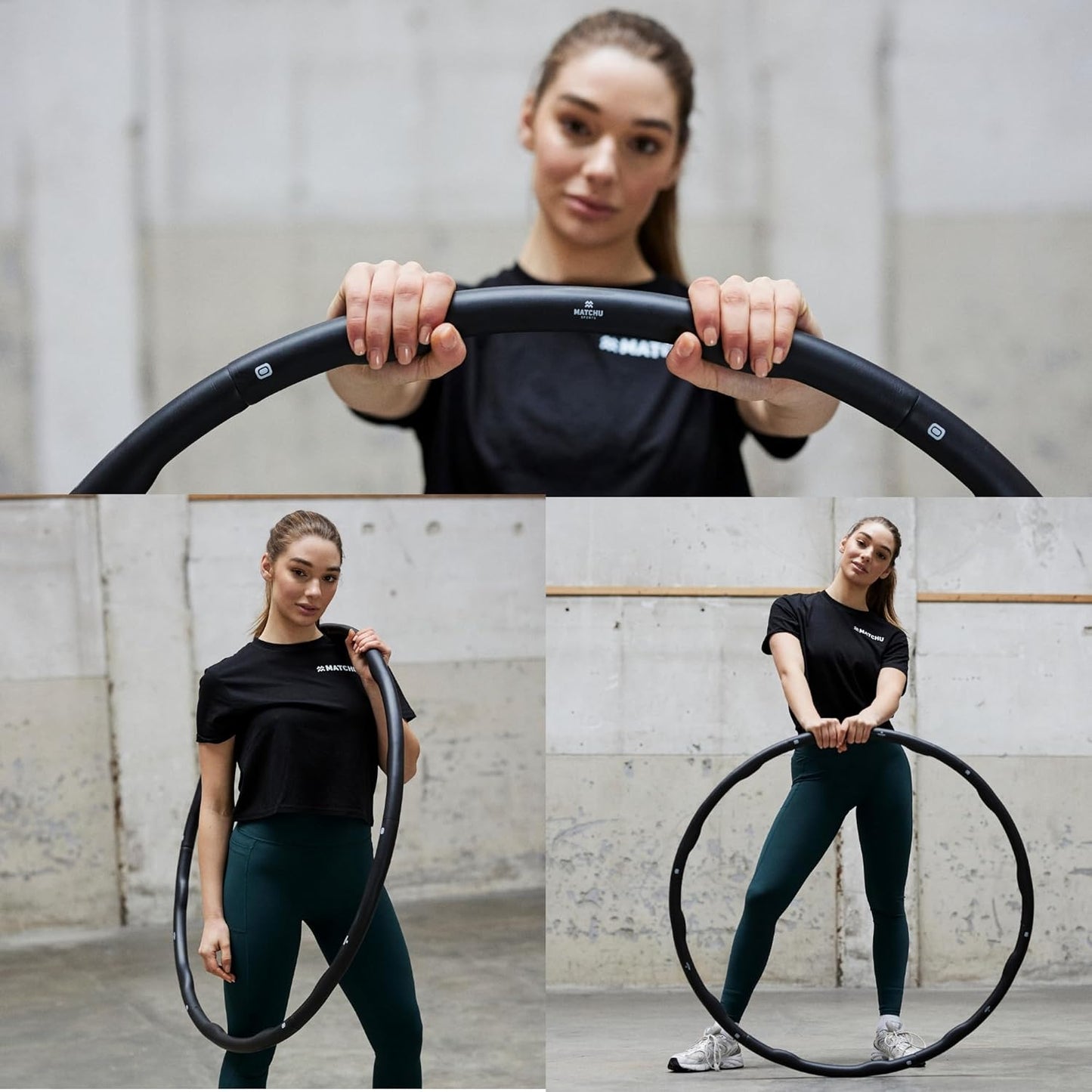 Hula Hoop Reifen mit Stecksystem, Schwarz - 1.5 KG