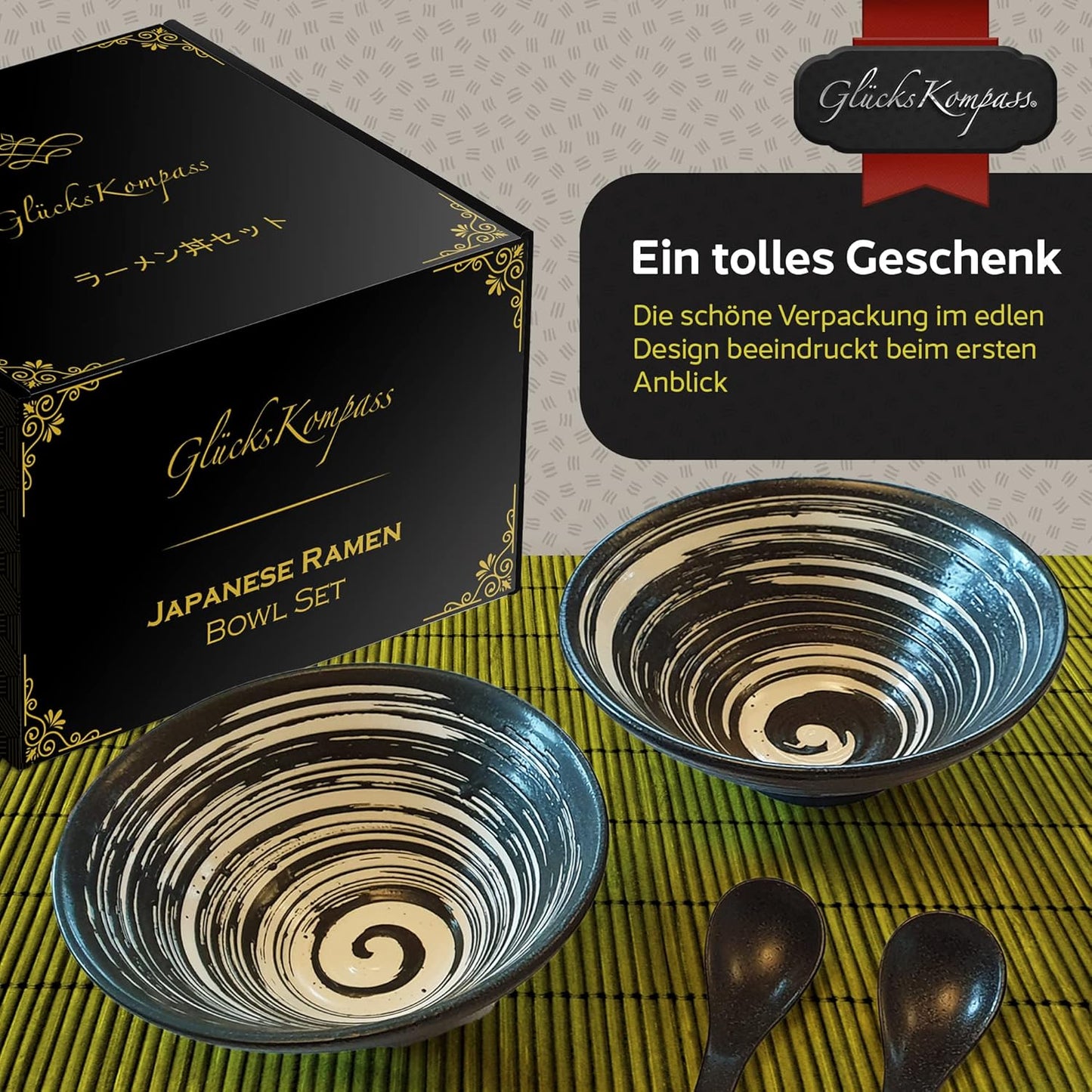 Ramen Schüsselset aus Keramik (8-tlg, 20 cm)