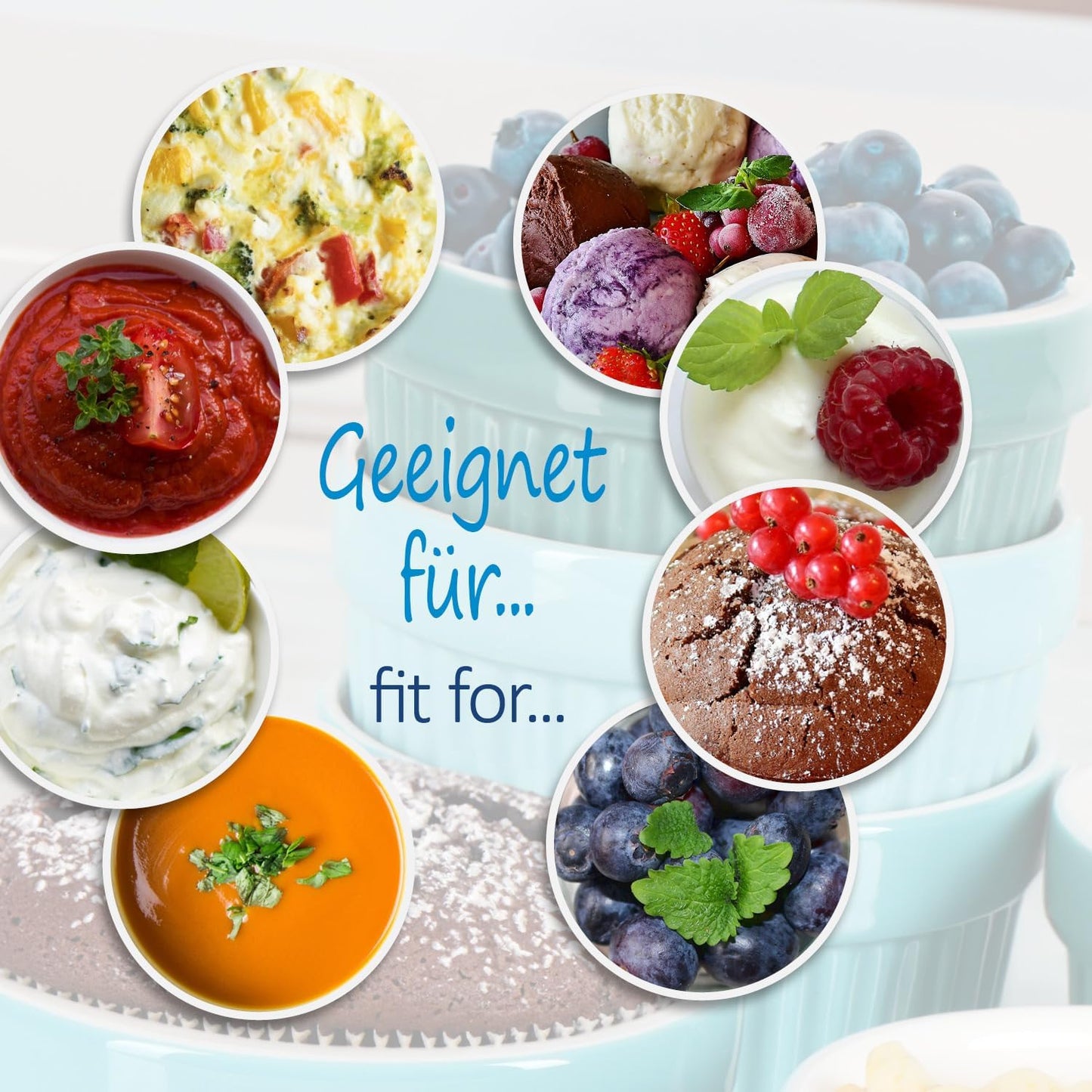 6er-Set Soufflé-Förmchen, Grün - 06 Stück Ø 9cm