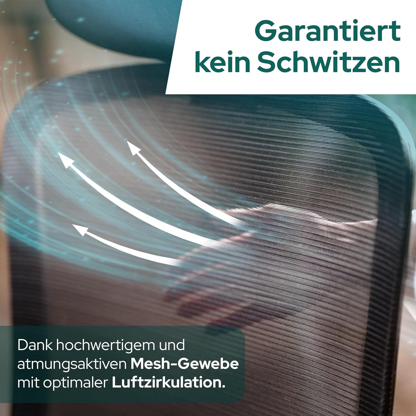 Ergonomischer Bürostuhl, Mit Kopfstütze Schwarz