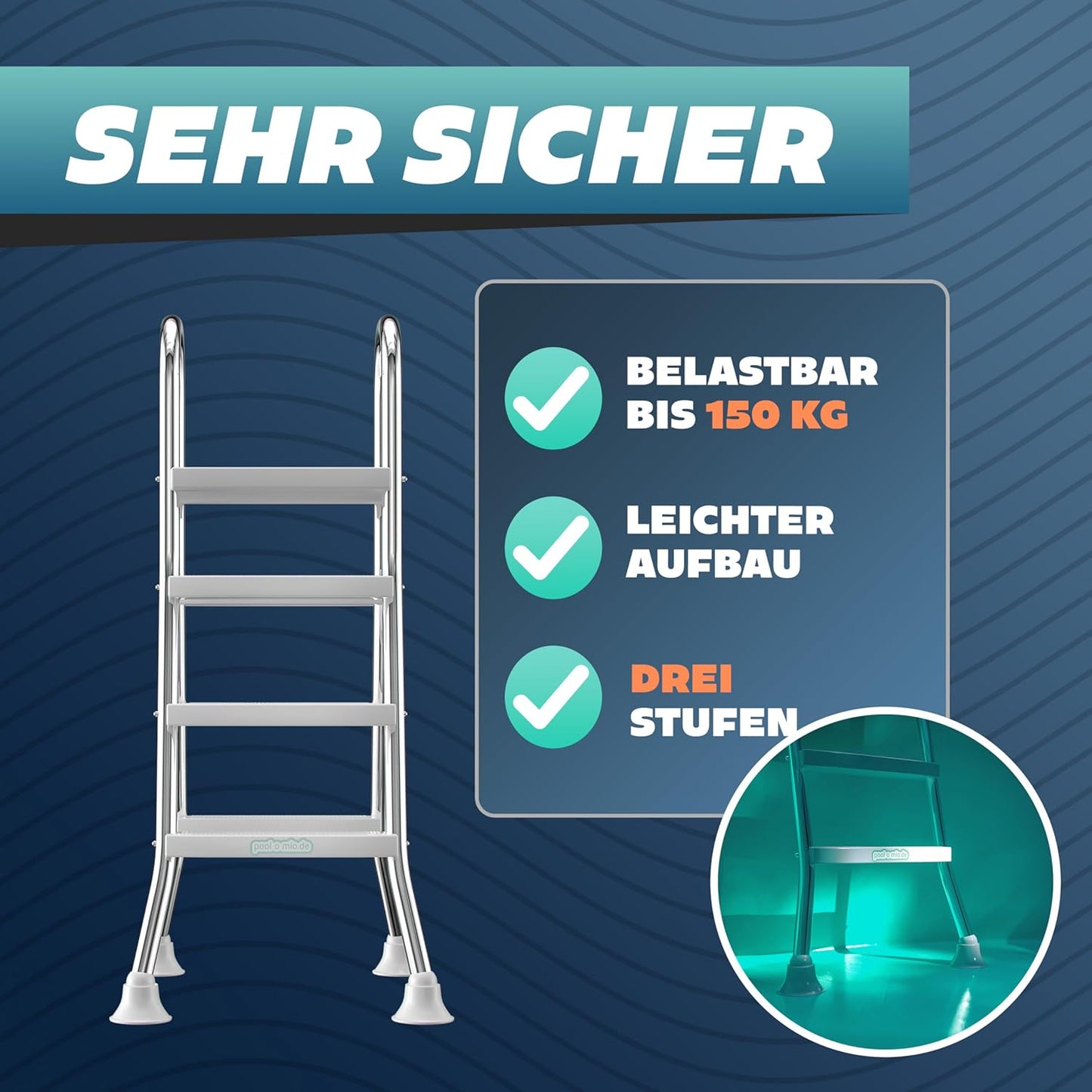 Einstiegsleiter für Aufstellpools, bis 120 cm