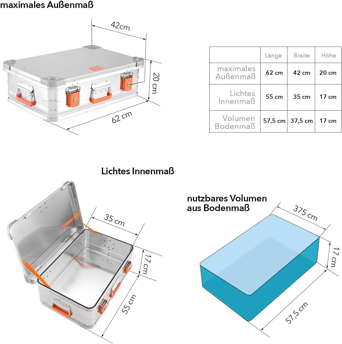 Abschliessbare Lagerbox, 39 Liter
