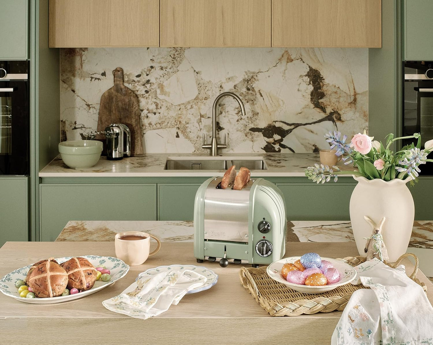 Newgen Toaster mit ProHeat-Heizelementen, 2-Scheiben, 2 Scheiben Salbeigrün